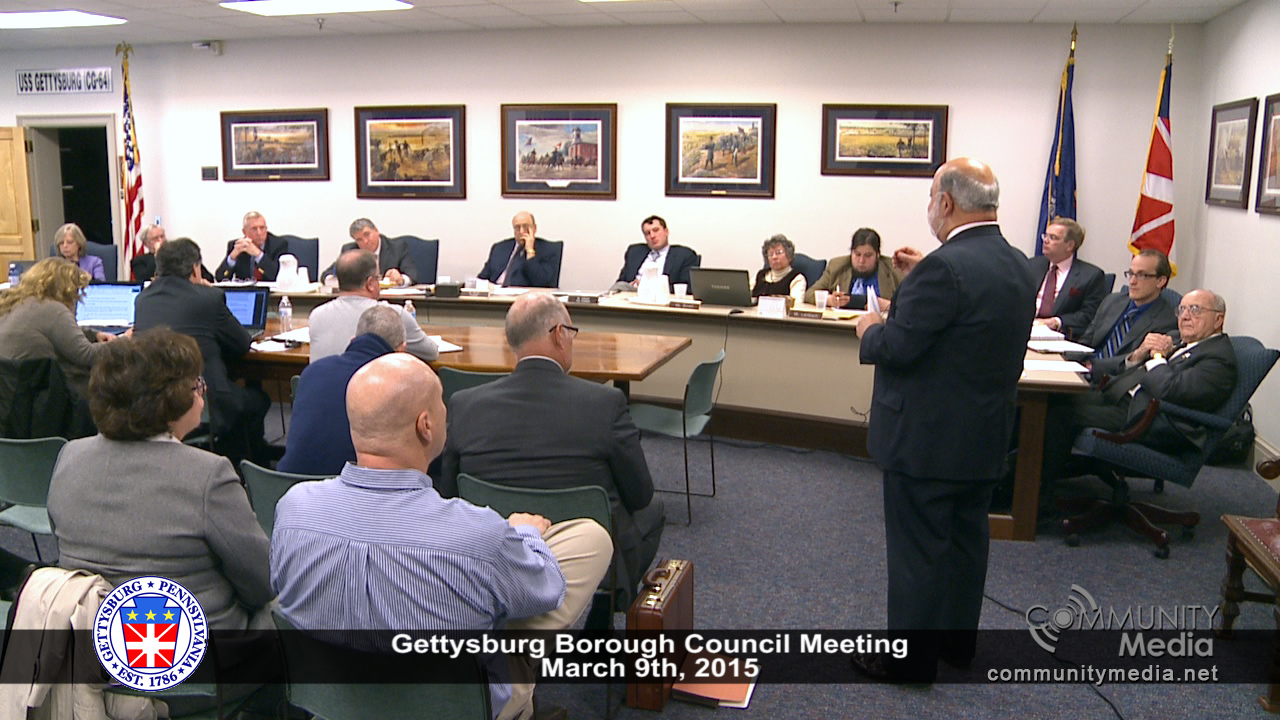 Gettysburg Borough Council – March 9th 2015