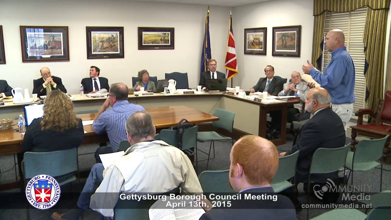 Gettysburg Borough Council – April 13th 2015