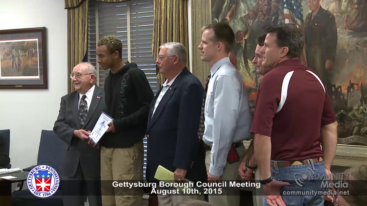 Gettysburg Borough Council – August 10th, 2015