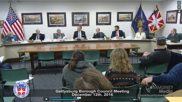 Gettysburg Borough Council 12/12/2016