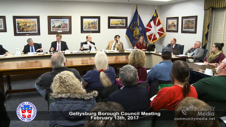 Gettysburg Borough Council Meeting – 02/13/2017