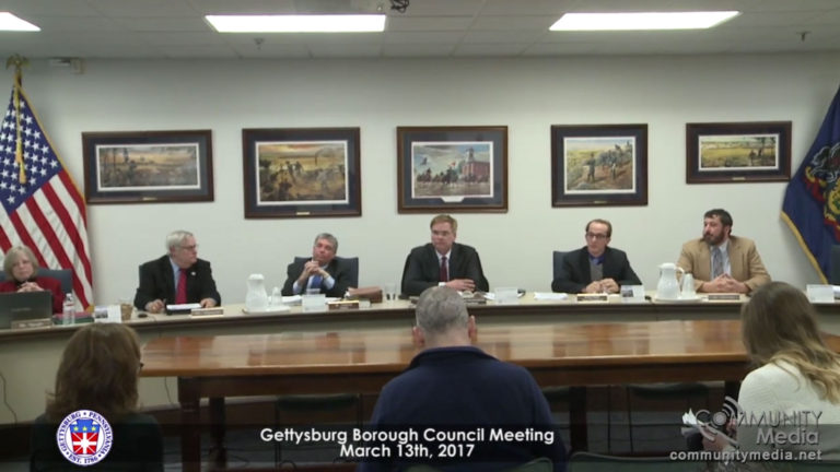Gettysburg Borough Council Meeting – 03/13/2017