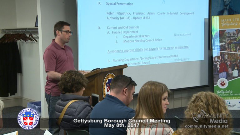 Gettysburg Borough Council Meeting – 05/08/2017