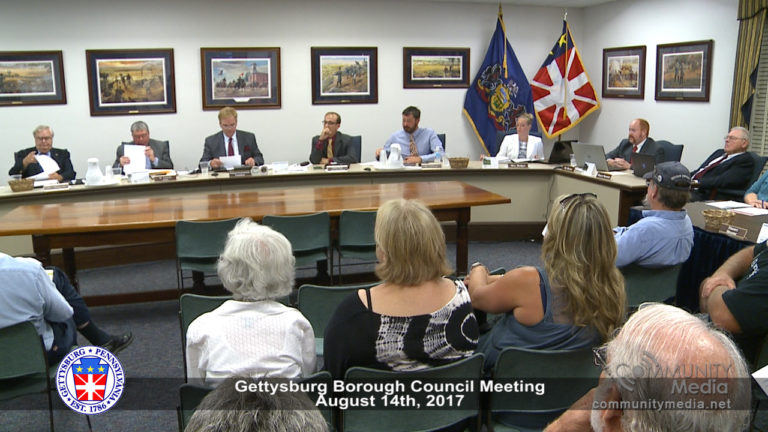 Gettysburg Borough Council Meeting – 08/14/2017