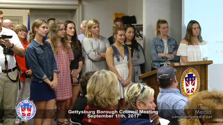 Gettysburg Borough Council Meeting – 9/11/2017