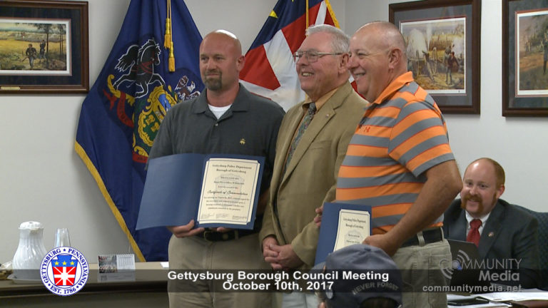 Gettysburg Borough Council Meeting – 10/10/2017