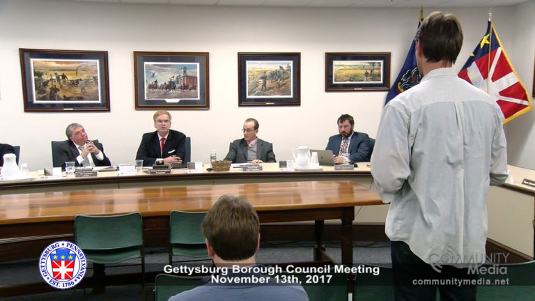 Gettysburg Borough Council Meeting – 11/13/2017