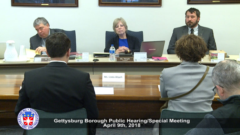 Gettysburg Borough Open Public Hearing and Special Meeting 4/9/218