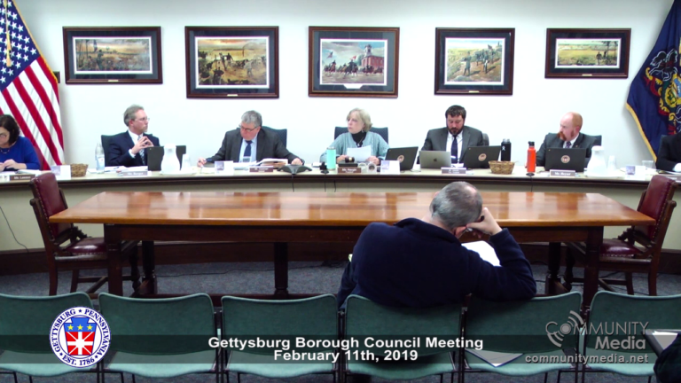 Gettysburg Borough Council Meeting – 2/11/2019