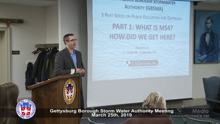 Gettysburg Borough – Storm Water Authority Meeting – 3/25/2019