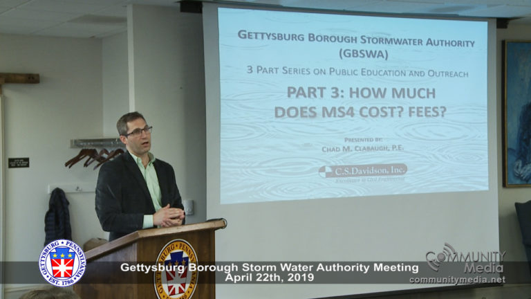 Gettysburg Borough – Storm Water Authority Meeting – 4/22/2019