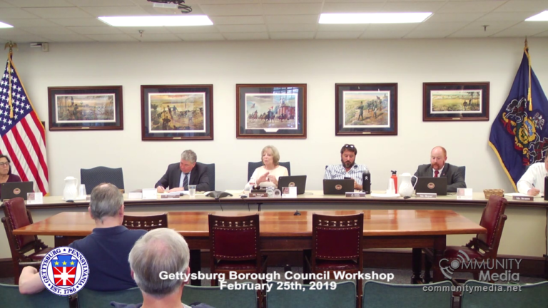 Gettysburg Borough Council Workshop Meeting – 4/22/2019