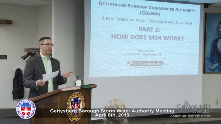 Gettysburg Borough – Storm Water Authority Meeting – 4/8/2019
