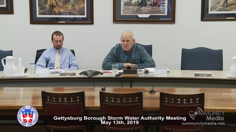 Gettysburg Borough – Storm Water Authority Meeting – 5/13/2019