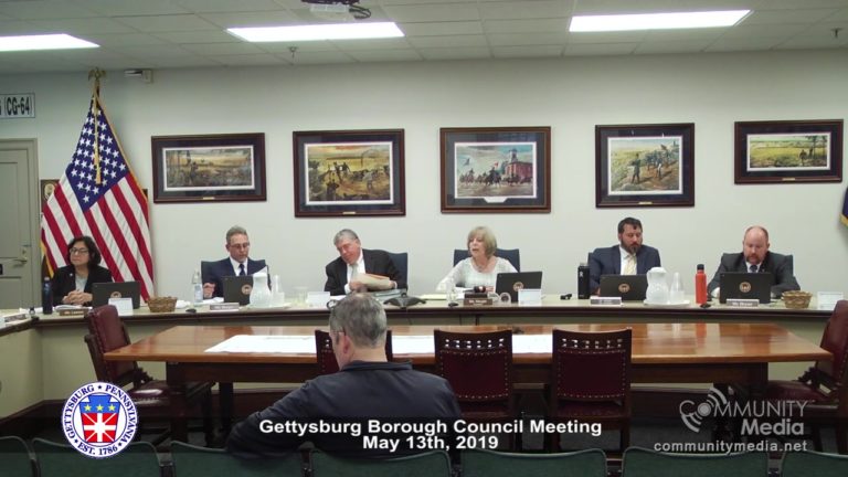 Gettysburg Borough Council Meeting – 5/13/2019
