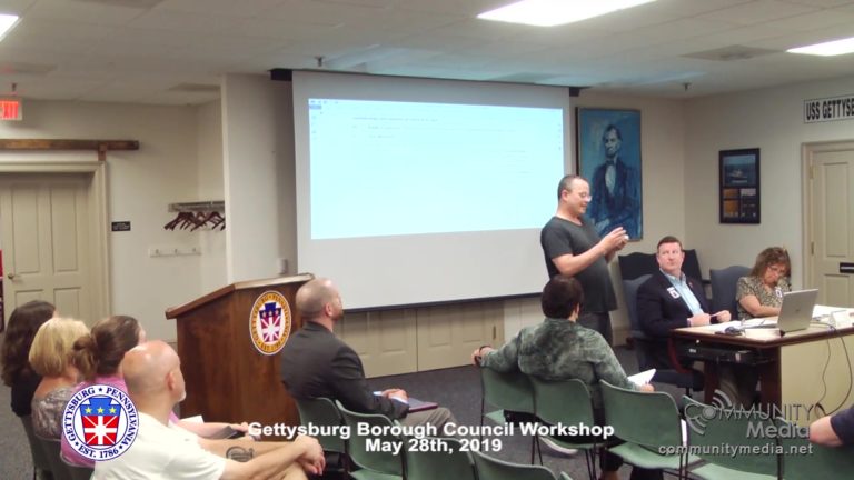 Gettysburg Borough Council Workshop Meeting – 5/28/2019