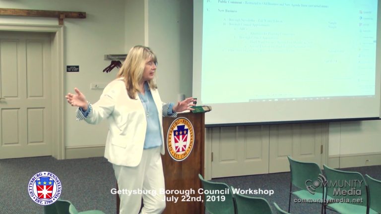 Gettysburg Borough Council Workshop Meeting – 7/22/2019