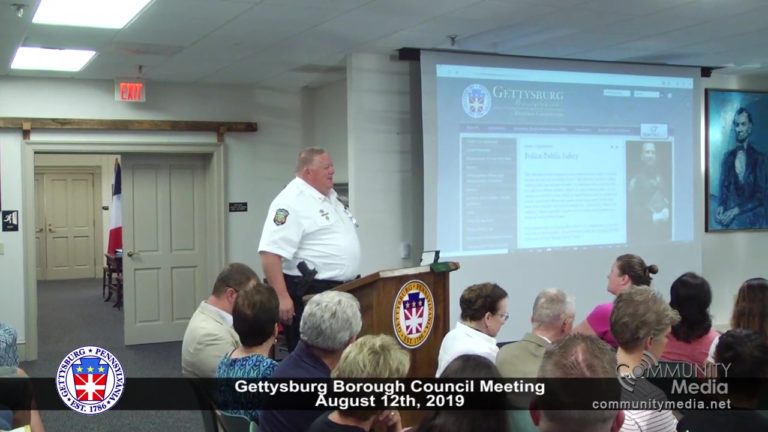 Gettysburg Borough Council Meeting – 8/12/2019