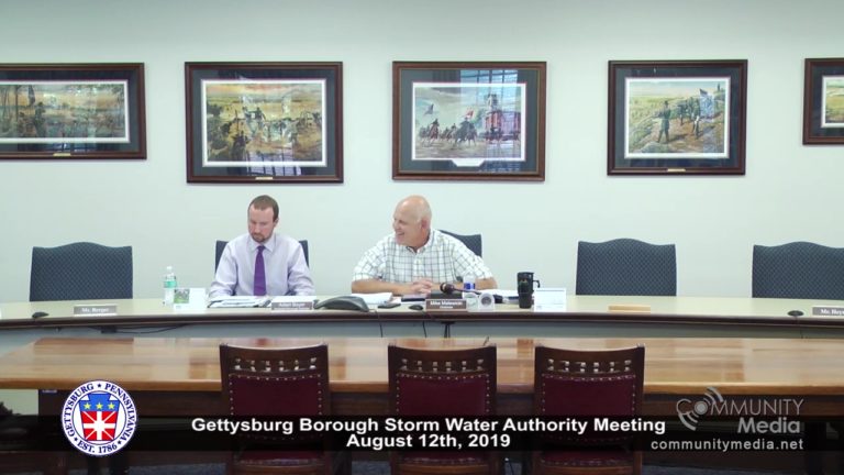 Gettysburg Borough Storm Water Authority Meeting – 8/12/19