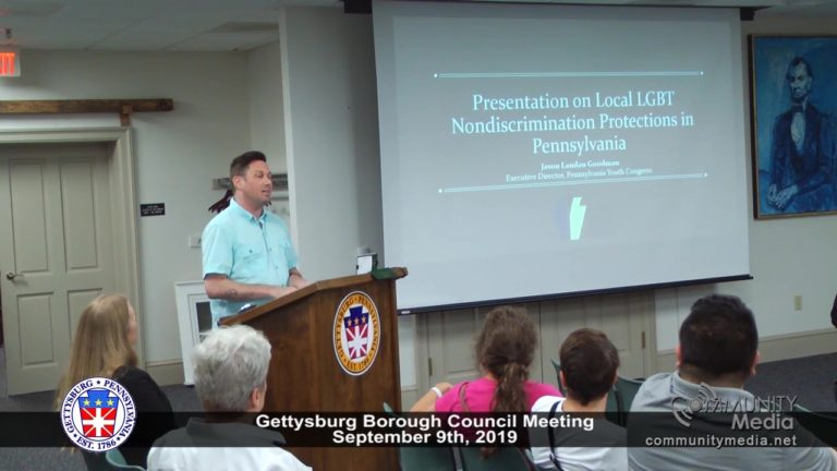 Gettysburg Borough Council Meeting – 9/9/2019
