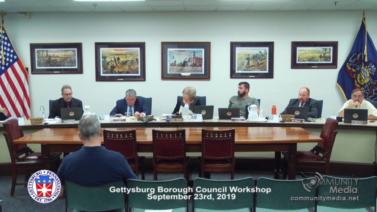 Gettysburg Borough Council Workshop Meeting – 9/23/2019