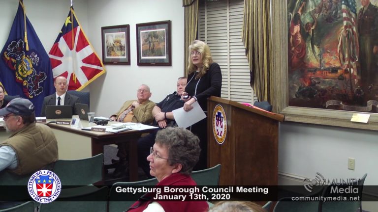 Gettysburg Borough Council Meeting – 1/13/2020