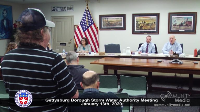 Gettysburg Borough – Storm Water Authority Meeting 1/13/2020