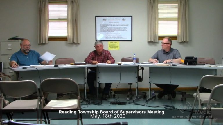 Reading Township Board of Supervisors Meeting 5/19/2020