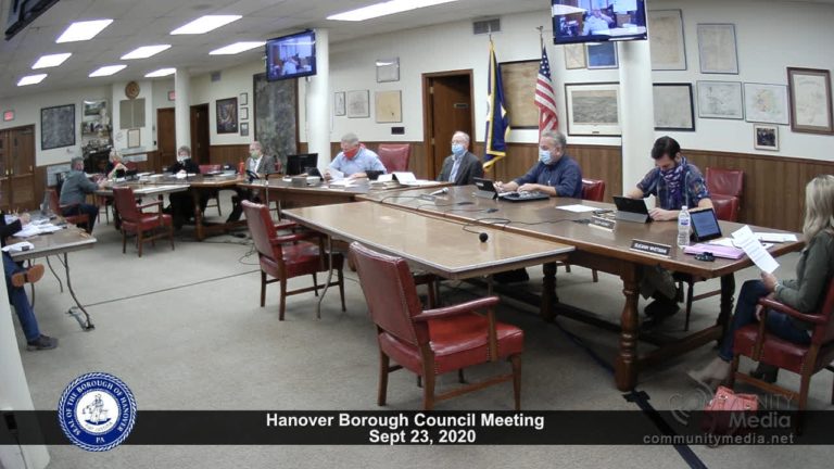 Hanover Borough Council Meeting – 9/23/2020