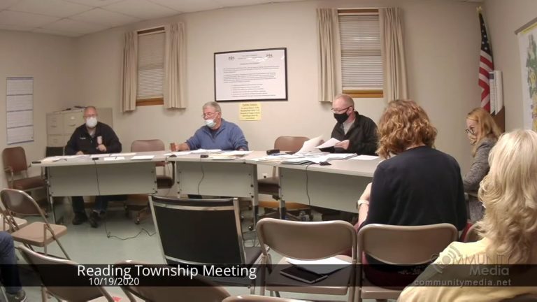 Reading Township Board of Supervisors Meeting – 10/19/2020