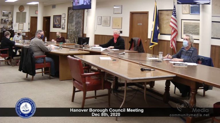 Hanover Borough Council Meeting – 12/8/2020
