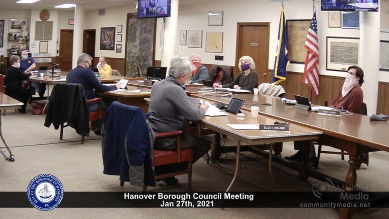 Hanover Borough Council Meeting – 1/27/2021