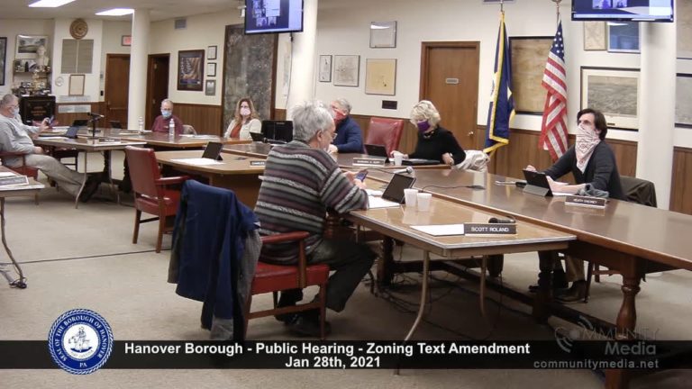 Hanover Borough Council Meeting – Public Hearing 1/28/2021