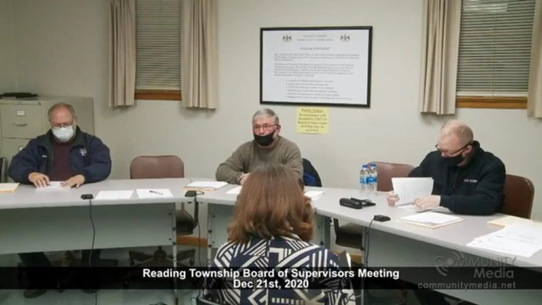 Reading Township Board of Supervisors Meeting – 12/21/2020