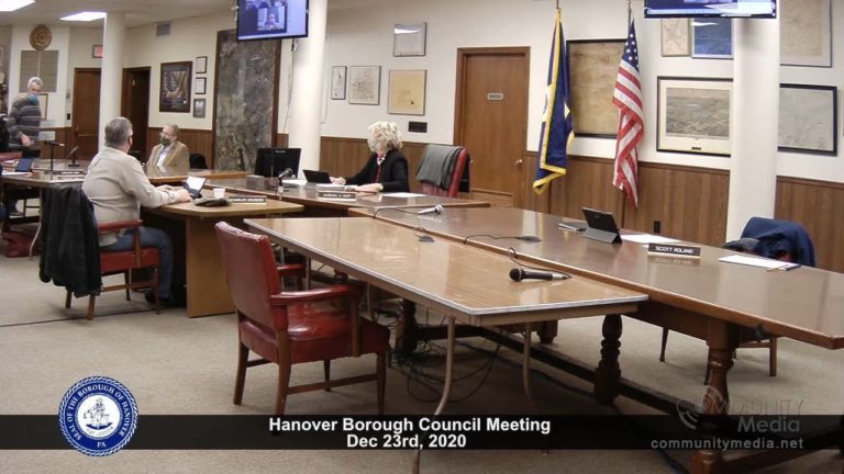 Hanover Borough Council Meeting – 12/23/2020