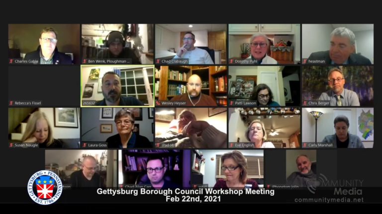 Gettysburg Borough Council Workshop – 02/22/2021