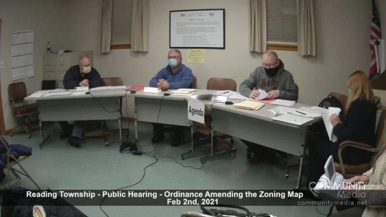 Reading Township – Public Hearing –  2/2/2021