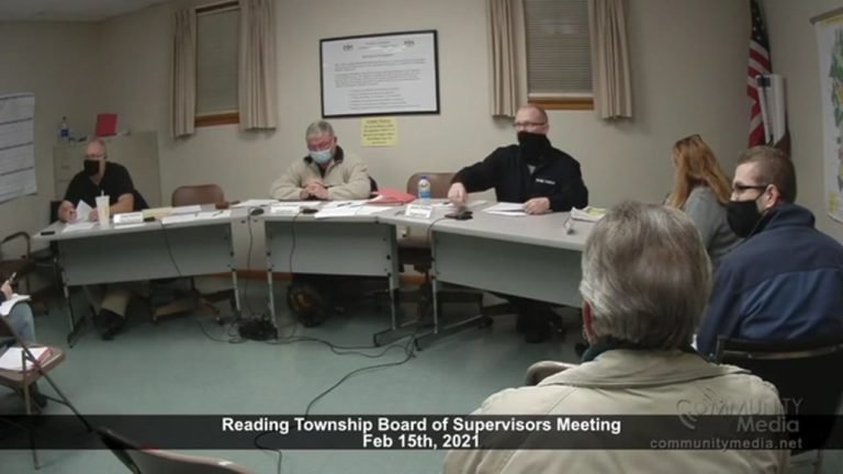 Reading Township Board of Supervisors Meeting – 2/15/2021