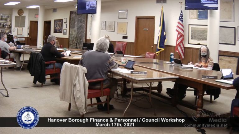 Hanover Borough Council Workshop – Finance & Personnel Committee – 3/17/2021