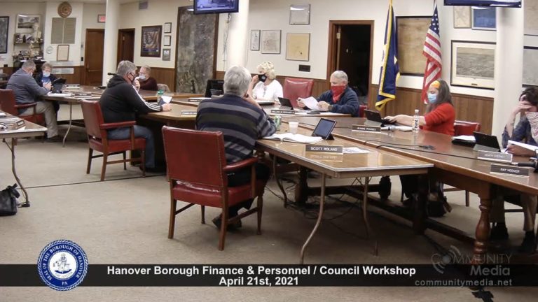 Hanover Borough Council Workshop – 4/21/2021