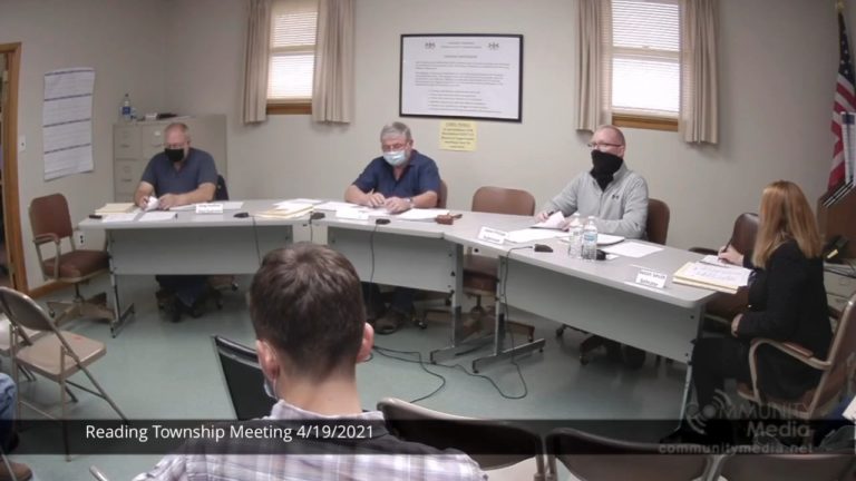 Reading Township Board of Supervisors Meeting – 4/19/2021