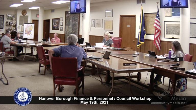 Hanover Borough Finance & Personnel Council Workshop 5/19/2021