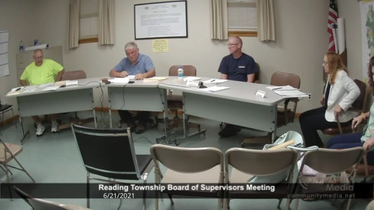 Reading Township Board of Supervisors Meeting 6/21/2021