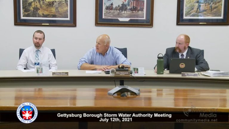 Gettysburg Borough Storm Water Authority Meeting – 7/12/2021