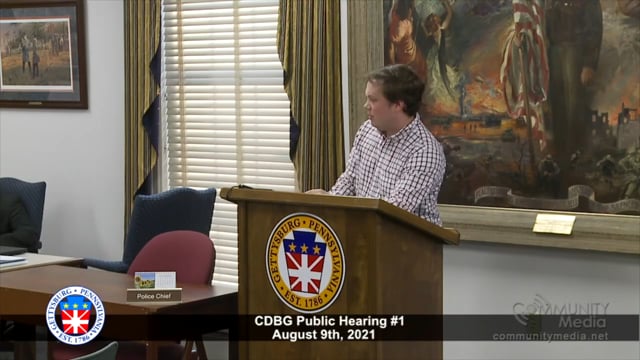 Gettysburg Borough Council – CDBG Public Hearing #1 – 8/9/2021