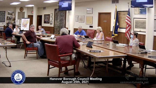 Hanover Borough Council Meeting – 8/25/2021