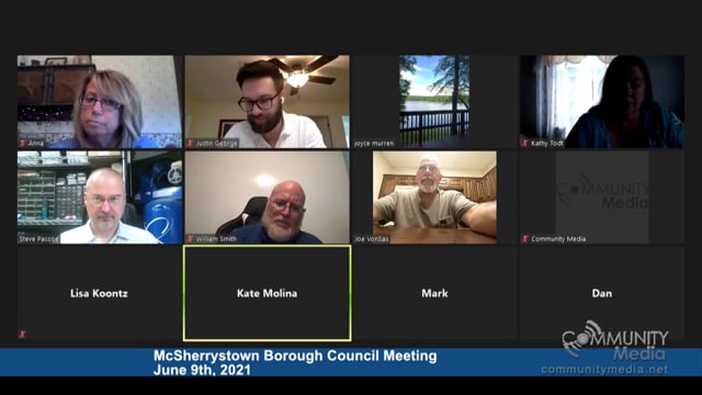 McSherrystown Borough Council Meeting – 6/9/2021