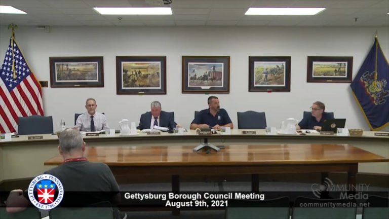 Gettysburg Borough Council Meeting – 8/9/2021
