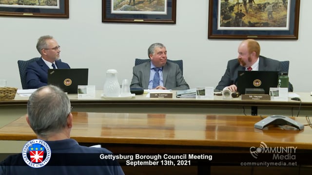 Gettysburg Borough Council Meeting -9/13/2021