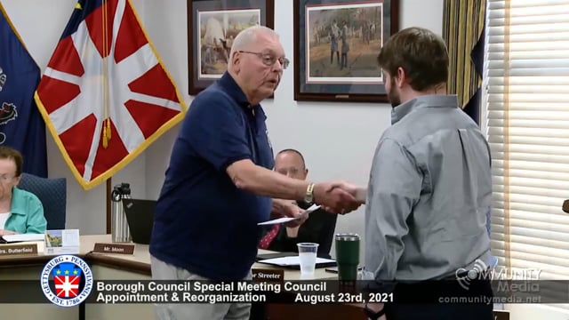 Gettysburg Borough Council – 8/23/2021-Appointment & Reorganization